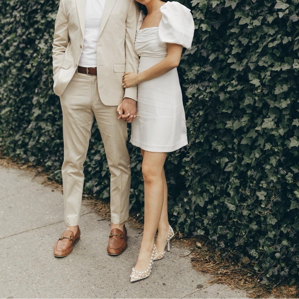 Cinque à Sept Odele Puff Sleeve Mini Dress, Bridal